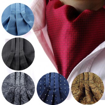 韩版品质丝巾男士西装领巾英伦复古点式涤纶丝巾
