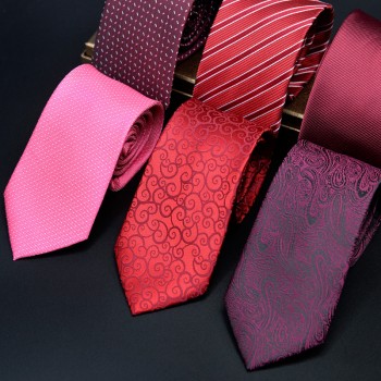 男士领带 结婚新郎 红色系多色 正装商务提花韩版领带