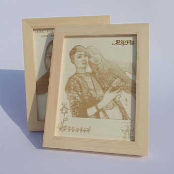 空白木刻画 俄罗斯进口板松木实木相框 创意礼品
