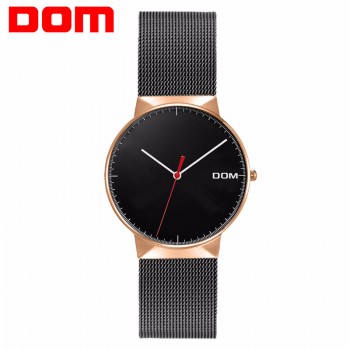 DOM手表时尚超薄网带女表北欧简约三针商务防水石英腕表