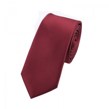 时尚婚宴新郎伴郎领带 纯色竖条纹领带 新品暗红色咖啡色
